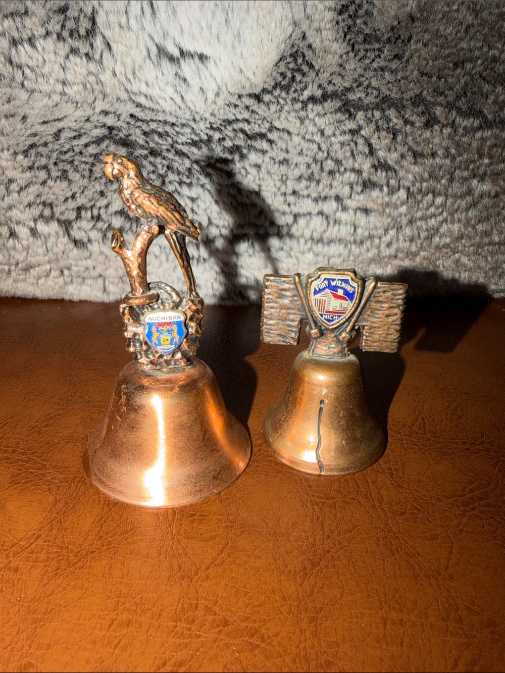 Vintage Michigan Souvenir Bells - Copper Tone
